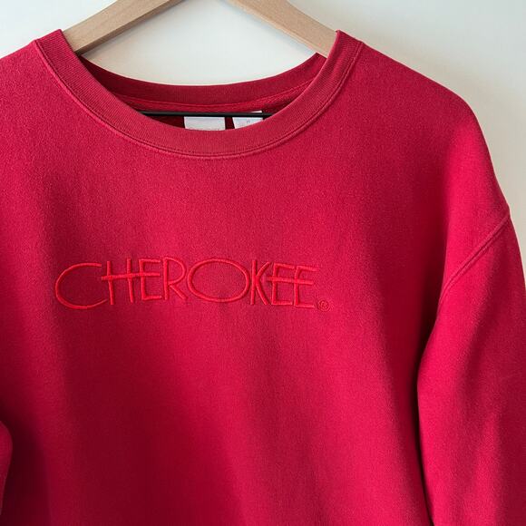 Vintage 1990s Cherokee Spell-Out Pullover Sweatshirt Medium - Picture 3 of 5